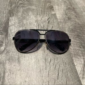 Bebe Smoke Black & Gold Aviator Shade Sunglasses